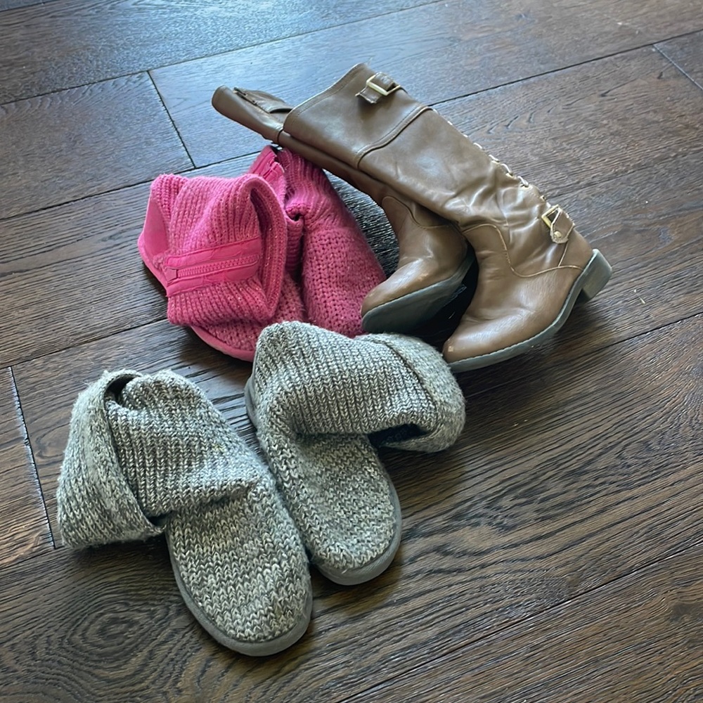 3 pair girls boots size 12